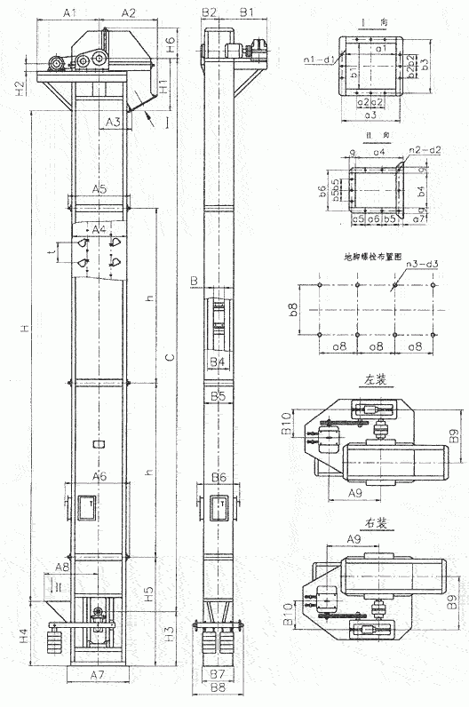 常見的TD、TH、NE鬥提機标準地腳孔參數