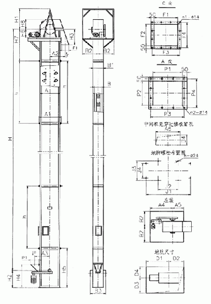 常見的TD、TH、NE鬥提機标準地腳孔參數